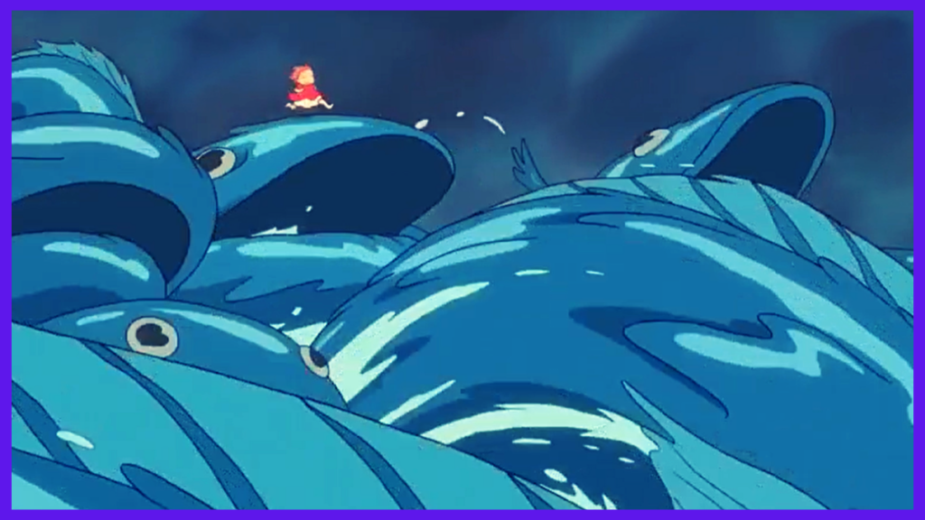 Ponyo running over the waves/ Source: Studio Ghibli